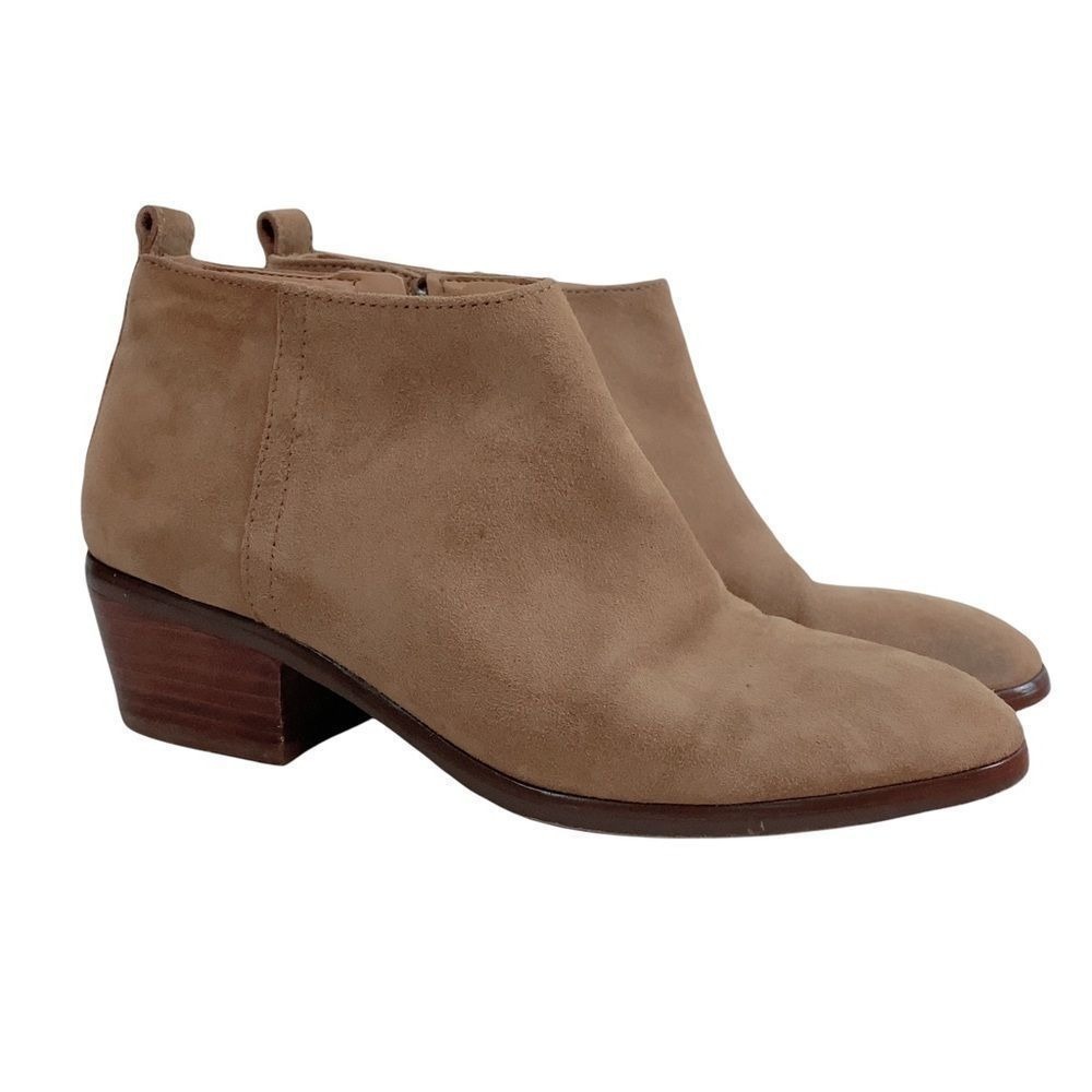 J. Crew Tan Zip Up‎ Brown Ankle Heel Boots Booties Sz 6